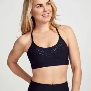 Soul by SoulCycle Black and Gray Cut-Out Sports Bra